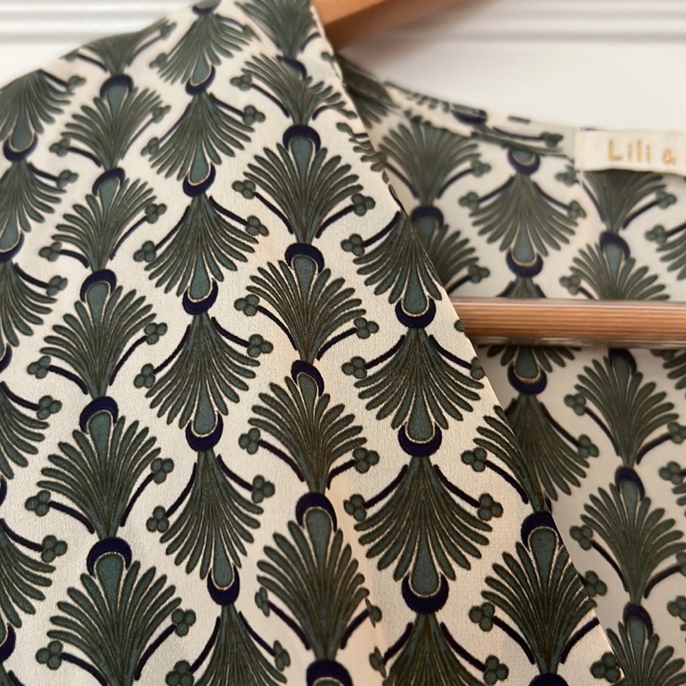French Dress, with green shapes (and a note of blue)